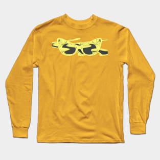 Yellow Swirl glasses art Long Sleeve T-Shirt